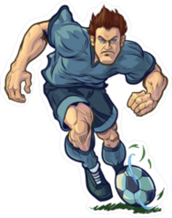 Determined Soccer Player Sticker