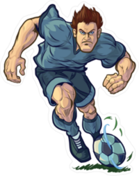 Determined Soccer Player Sticker