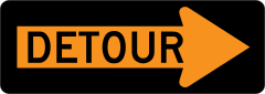 Detour Right Sticker