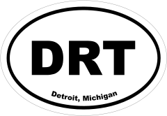 Detroit, Michigan Oval Stickers