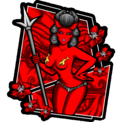 Devil Cupid Illustration Sticker