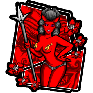 Devil Cupid Illustration Sticker