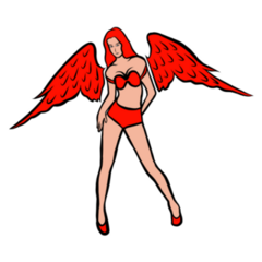Devil Girl With Wings Sticker