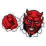 Devil Pointing Through Wall Sticker