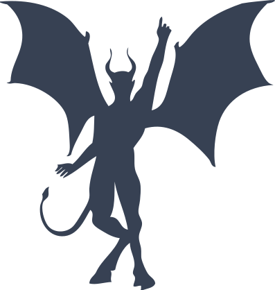 Devil Pointing Up Sticker