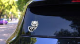 Devil Pool Billiards Sticker on a Rear Car Window (New) example
