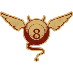 Devil Red Eight Ball Sticker