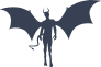 Devil Silhouette With Large Wings Sticker