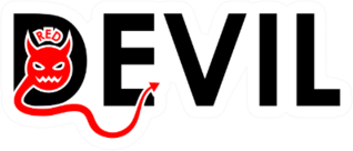 Devil Text And Illustration Sticker