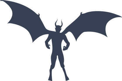 Devil With Wings Silhouette Sticker