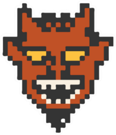 Devils Head Pixel Illustration Sticker