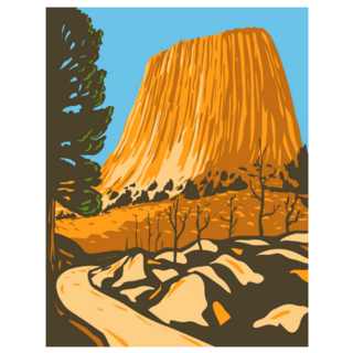 Devils Tower National Monument In Wyoming Sticker