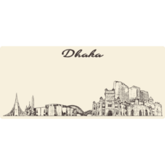 Dhaka Skyline Drawn Sticker
