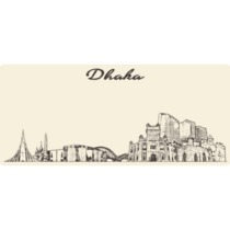 Dhaka Skyline Drawn Sticker