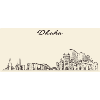 Dhaka Skyline Drawn Sticker