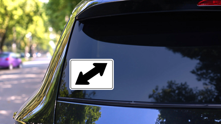Diagonal Arrow Sticker on a Rear Car Window (New) example