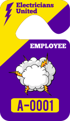 Diagonal Color Employee Parking Permit Hang Tag