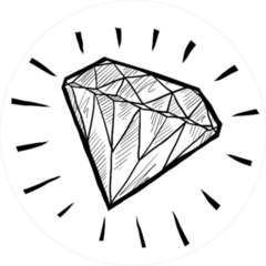Diamond Doodle Circle Sticker