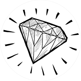 Diamond Doodle Circle Sticker