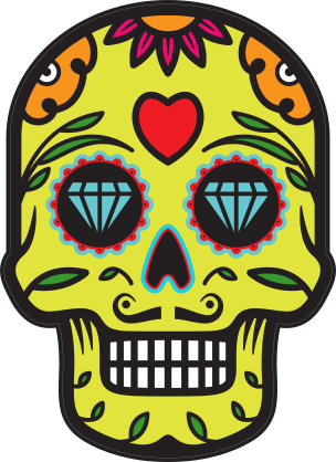 Diamond Eyes Day of the Dead Skull Sticker