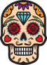 Diamond Head Day of the Dead Skull Sticker