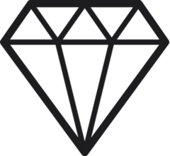 Diamond Icon Flat Style Sticker