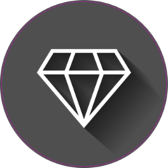 Diamond Jewel Gem Illustration Circle Sticker