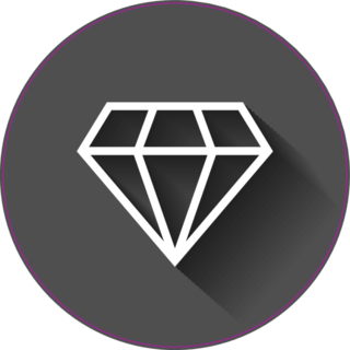Diamond Jewel Gem Illustration Circle Sticker