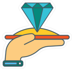 Diamond on Serving Tray Sticker