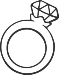 Diamond Ring Illustration Sticker