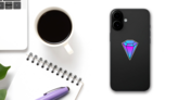 Diamond Trendy Gradient Icon Sticker on a Phone (New) example