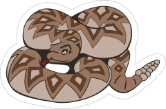 Diamondback Rattlesnake Mascot Sticker