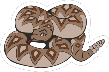 Diamondback Rattlesnake Mascot Sticker
