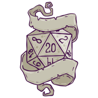 Dice D20 For Playing Board Game Sticker
