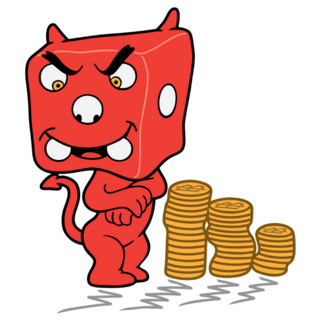 Dice Face Devil Character Sticker