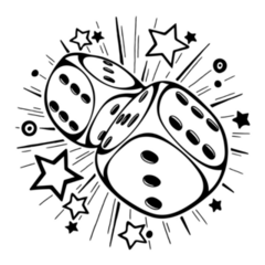 Dice Gambling Pop Art Sticker