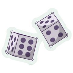 Dice Icon Illustration Sticker