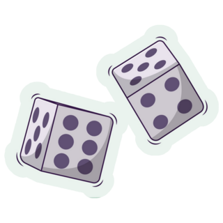 Dice Icon Illustration Sticker