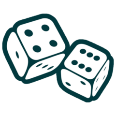 Dice Icon On Green Sticker
