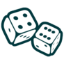 Dice Icon On Green Sticker