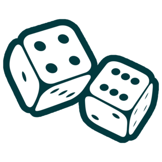 Dice Icon On Green Sticker