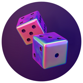 Dice On Dark Gradient Background Sticker