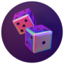 Dice On Dark Gradient Background Sticker