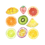 Different Fruit Slices Clipart Set