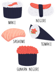 Different Types Of Sushi Sticker