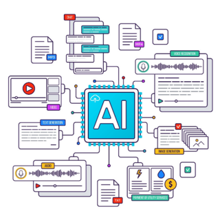 Digital AI Robot Interface Sticker