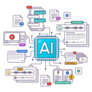 Digital AI Robot Interface Sticker