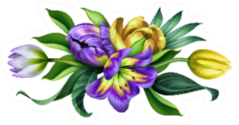 Digital Illustration Botanical Arrangement Tulip Sticker