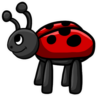 Digital Illustration Of A Cute Ladybug Sticker