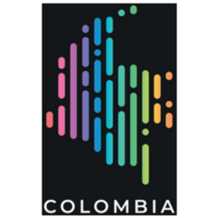 Digital Modern Colorful Colombia Map Sticker